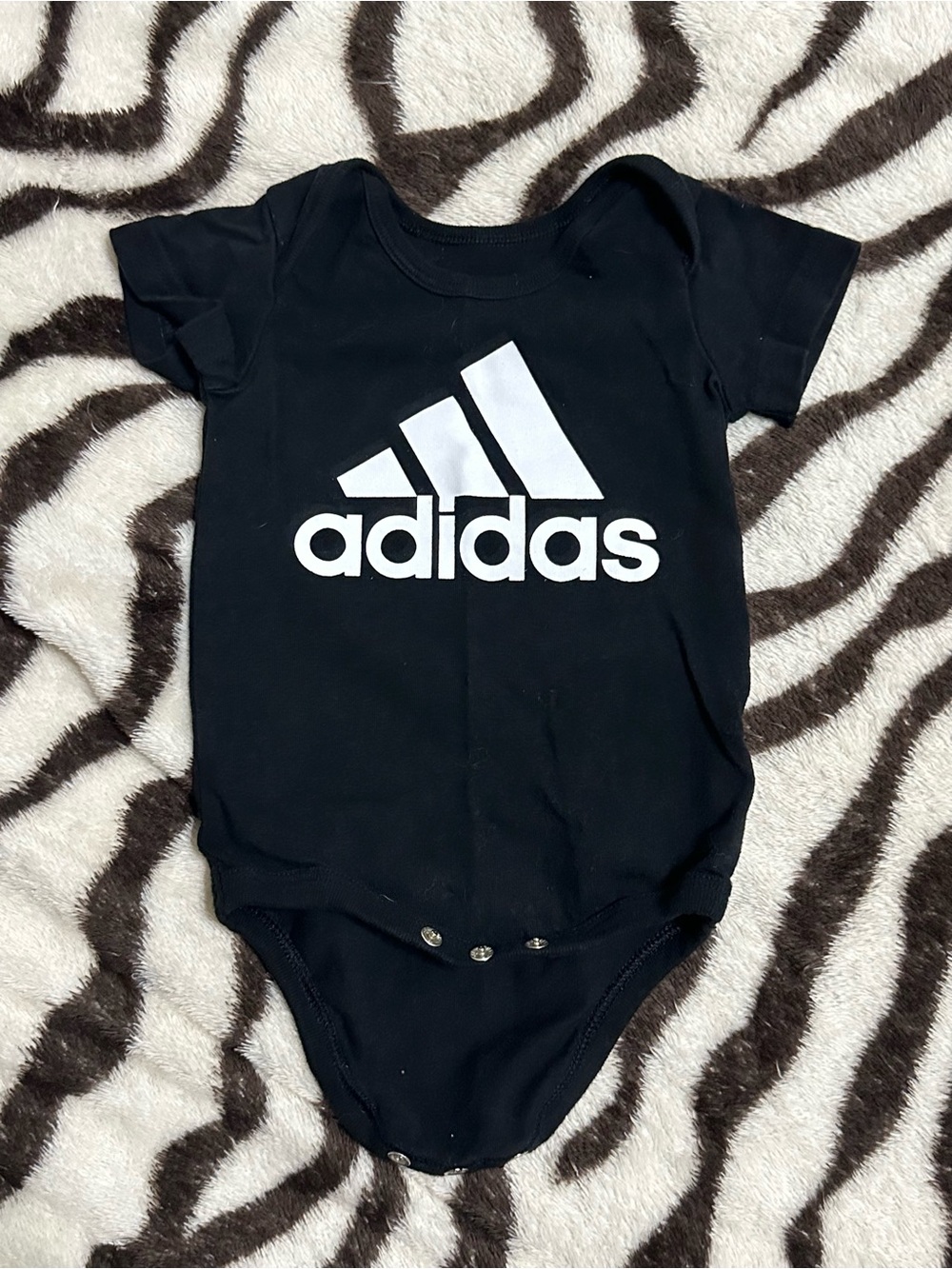 adidas Black Baby Bodysuit with White Logo